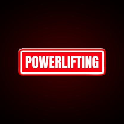 Powerlifting Red Logo Gym Fitness Led Neon Sign Rgb Color