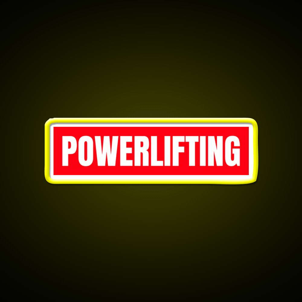 Powerlifting Red Logo Gym Fitness Led Neon Sign Rgb Color