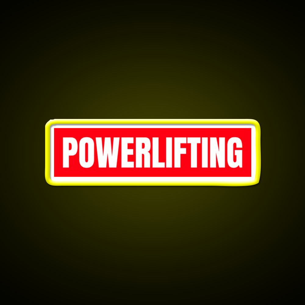 Powerlifting Red Logo Gym Fitness Led Neon Sign Rgb Color