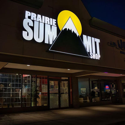 Prairie Summit Shop With Big Logo 3D Frontlit Letters Metal Led Sign
