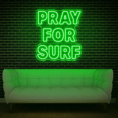 Pray For Surf Blue Led Neon Sign Indoor Wall Art Decor | Shineneon