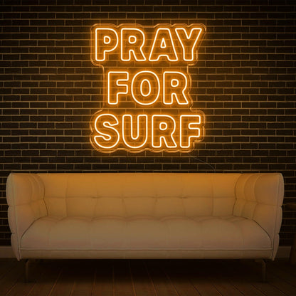 Pray For Surf Blue Led Neon Sign Indoor Wall Art Decor | Shineneon