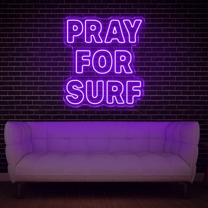 Pray For Surf Blue Led Neon Sign Indoor Wall Art Decor | Shineneon
