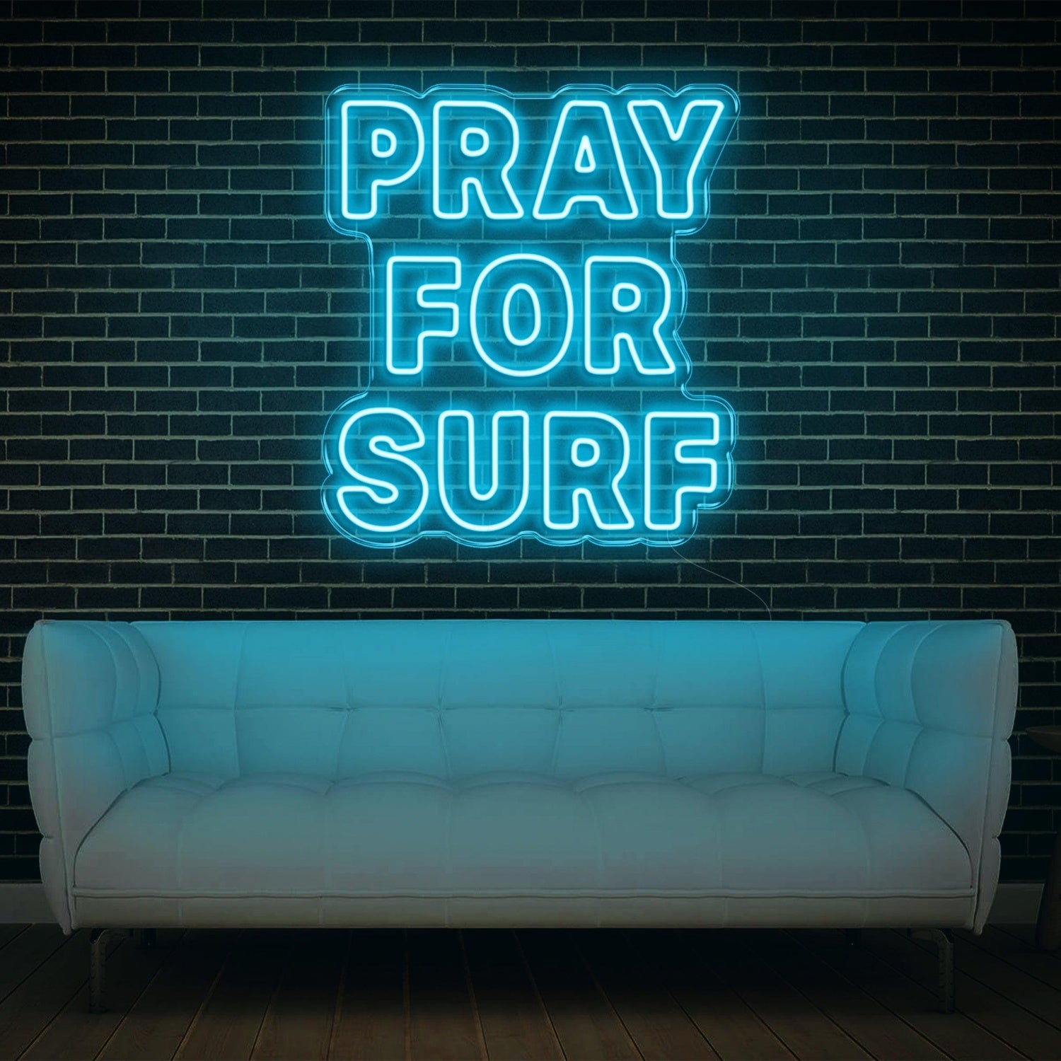 Pray For Surf Blue Led Neon Sign Indoor Wall Art Decor | Shineneon