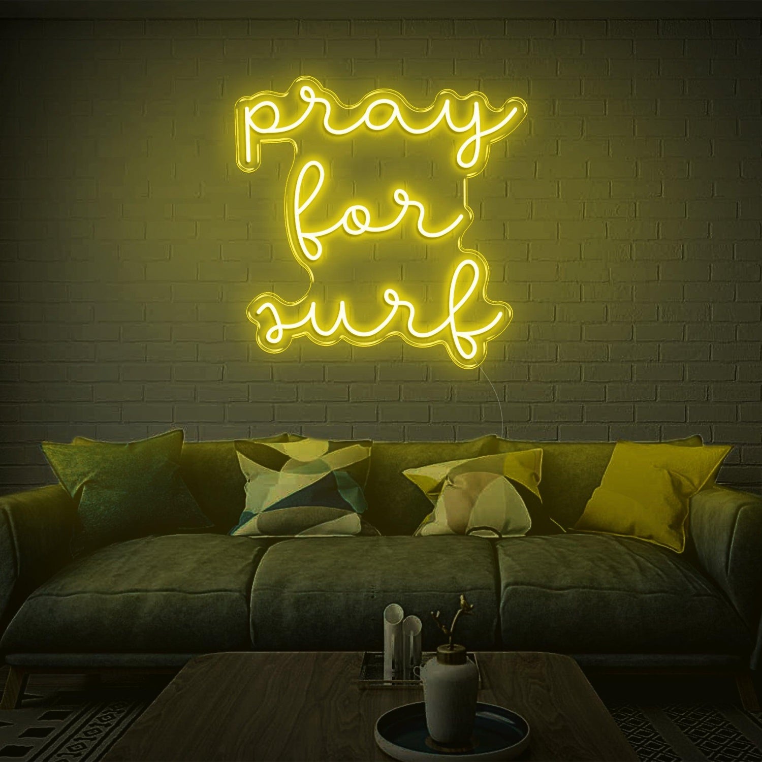 Pray For Surf Warm Glow Led Neon Sign For Surf-Themed Indoor Decor | Shineneon