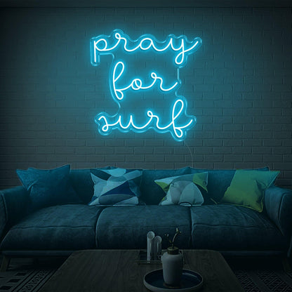 Pray For Surf Warm Glow Led Neon Sign For Surf-Themed Indoor Decor | Shineneon