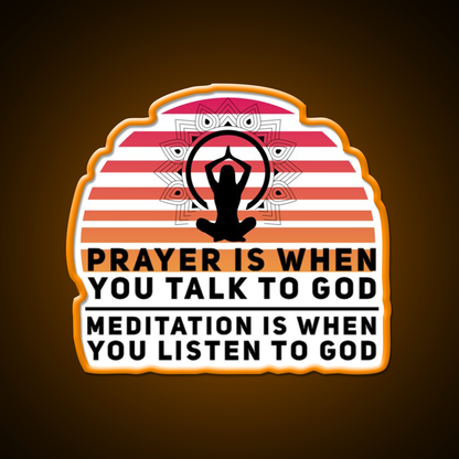 Prayer Is When You Talk To God Yoga Led Neon Sign Rgb Color