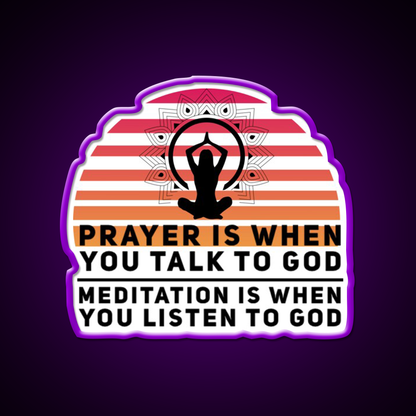 Prayer Is When You Talk To God Yoga Led Neon Sign Rgb Color