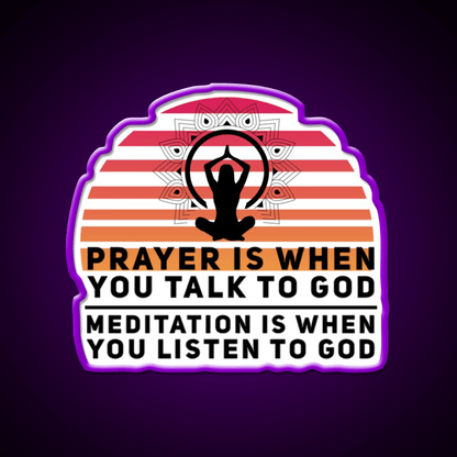 Prayer Is When You Talk To God Yoga Led Neon Sign Rgb Color - Shineneon