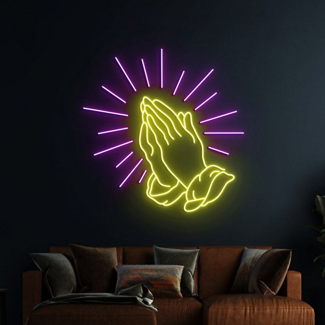 Praying Hands Led Sign Business Neon Signs Wall Art