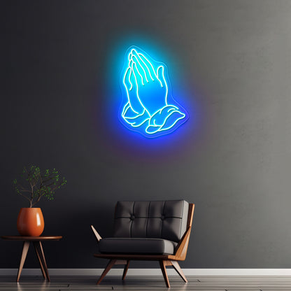 Praying Hands Neon Sign For A Bar