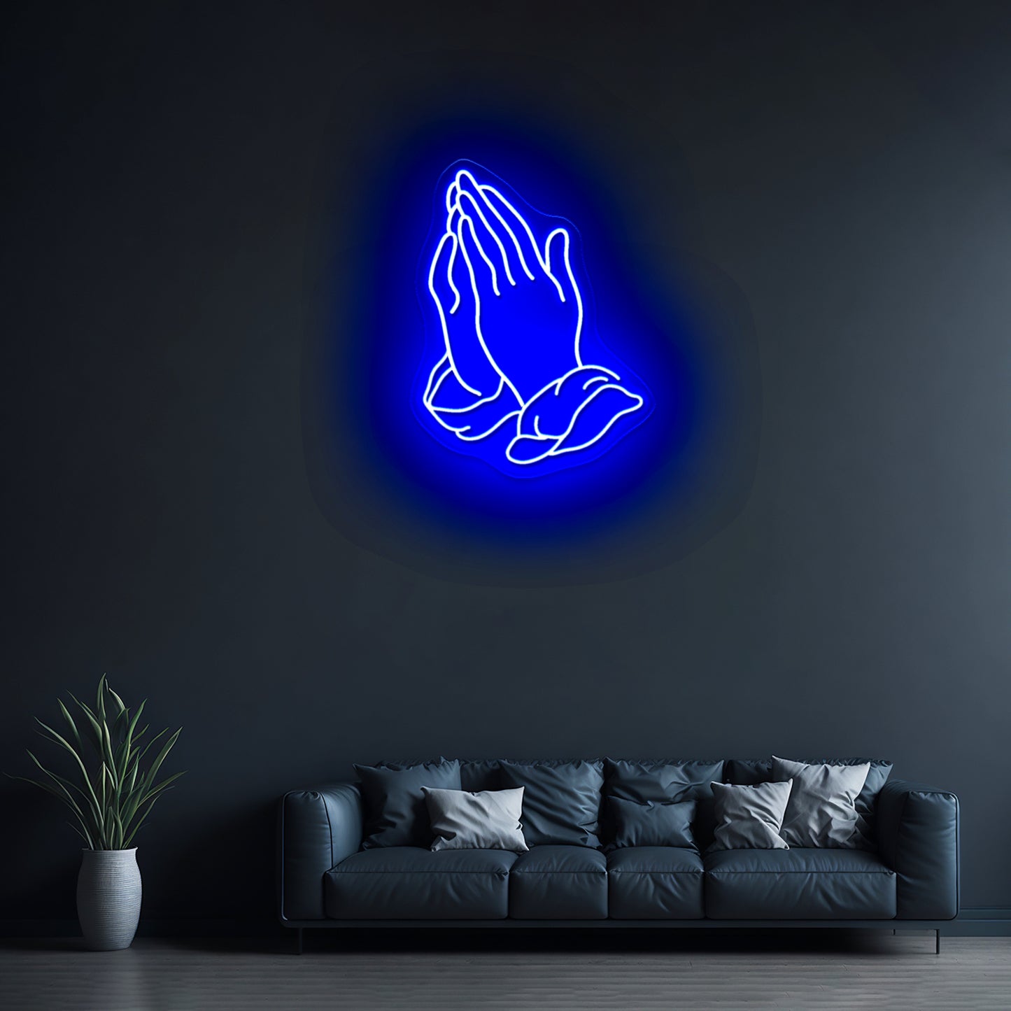 Praying Hands Neon Sign For A Bar