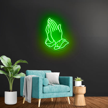 Praying Hands Neon Sign For A Bar