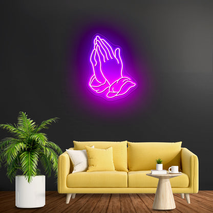 Praying Hands Neon Sign For A Bar