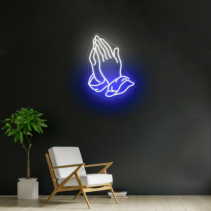 Praying Hands Neon Sign For A Bar