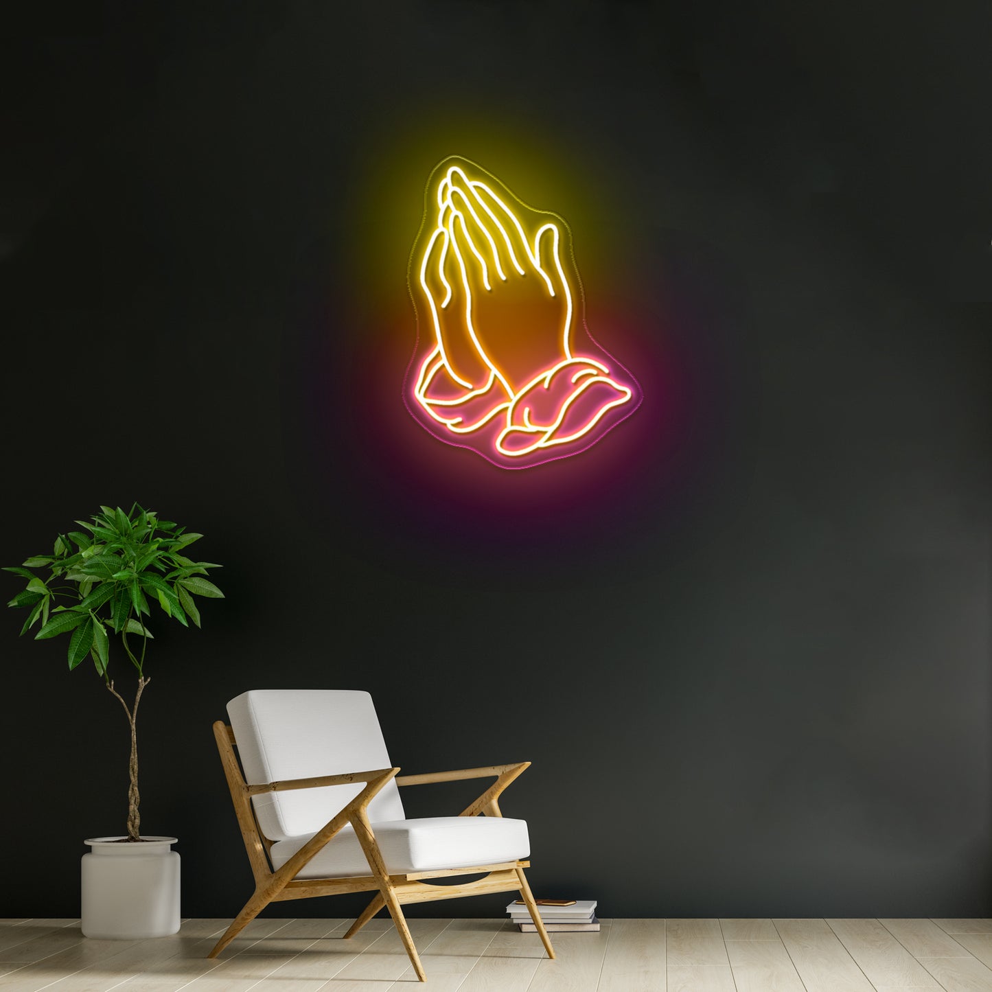 Praying Hands Neon Sign For A Bar