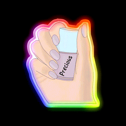 Precious Nail Polish Nail Salon Led Neon Sign Rgb Color - LED neon sign close-up detail