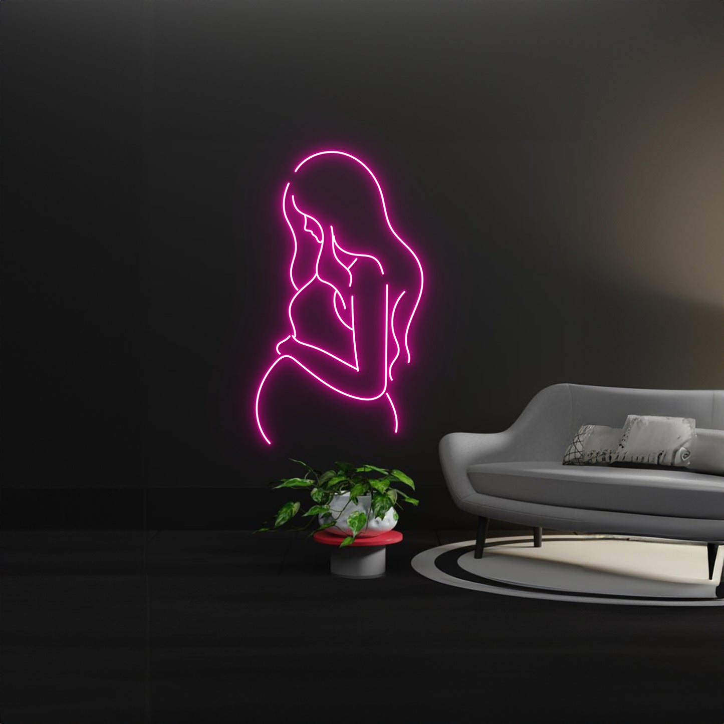 Pregnant Woman Neon Sign