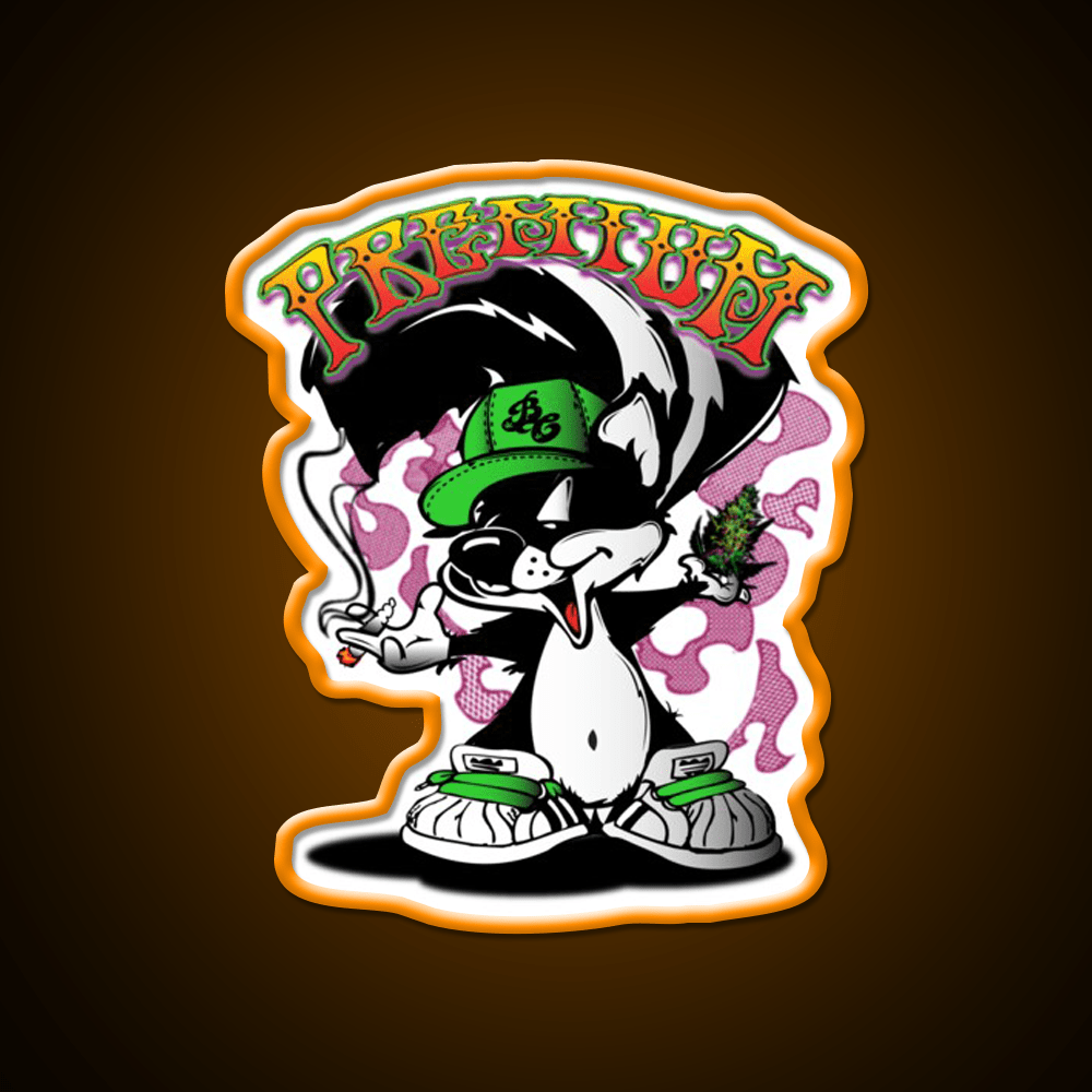 Premium Skunk Strain Art Hemp Inspired Green Leaf Led Neon Sign Rgb Color - Shineneon