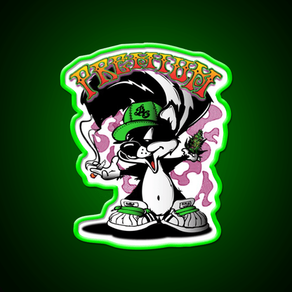 Premium Skunk Strain Art Hemp Inspired Green Leaf Led Neon Sign Rgb Color - Shineneon