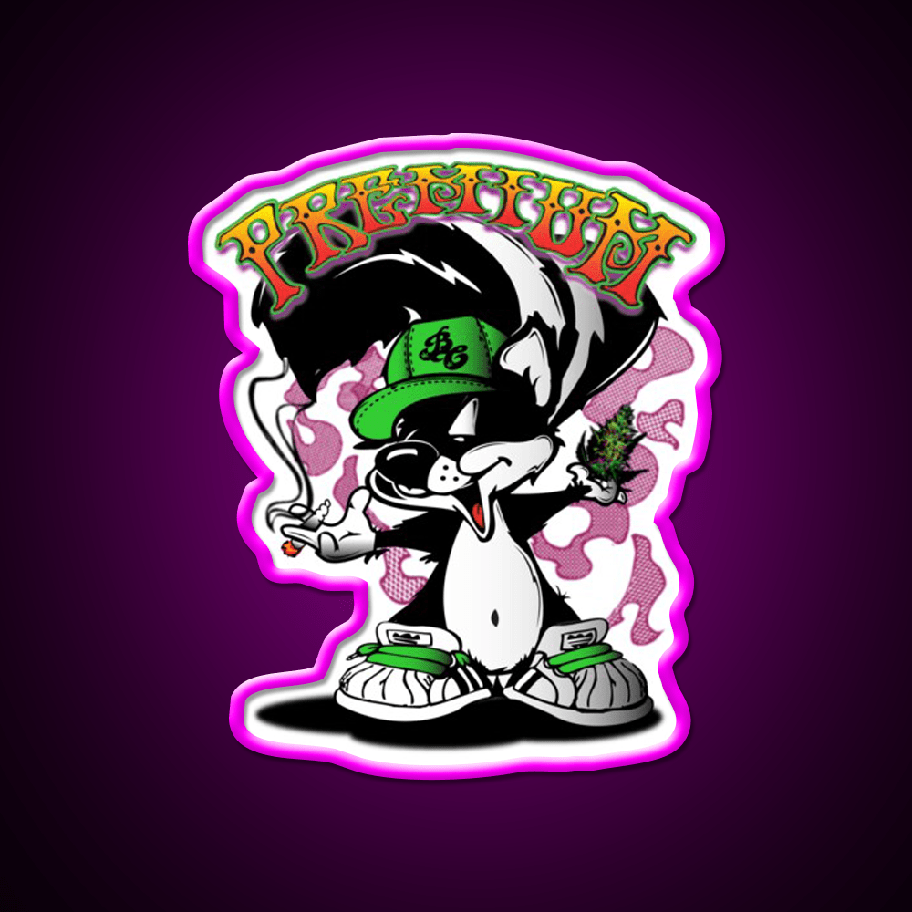 Premium Skunk Strain Art Hemp Inspired Green Leaf Led Neon Sign Rgb Color - Shineneon