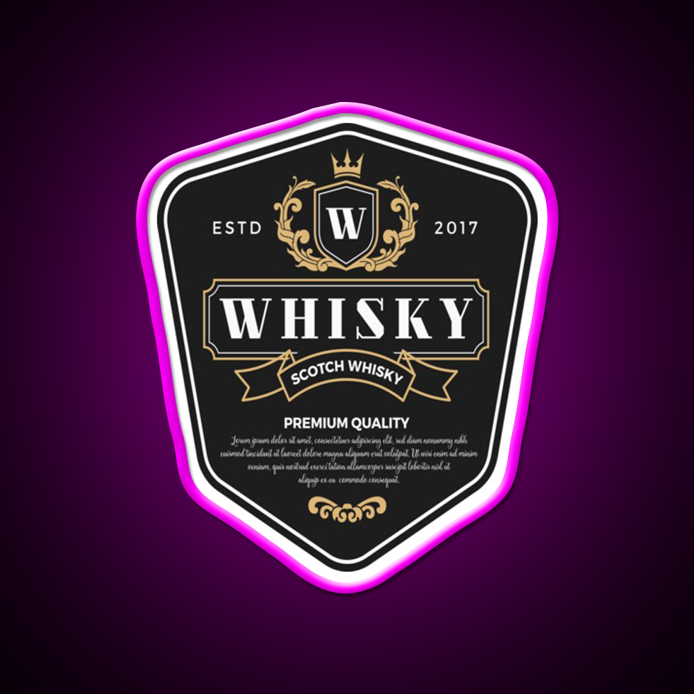 Premium Whisky Alcohol Whiskey Drink Bar Led Neon Sign Rgb Color