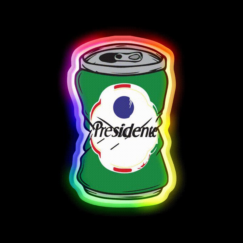 President Beer Bar Decor Led Neon Sign Rgb Color - LED neon sign close-up detail
