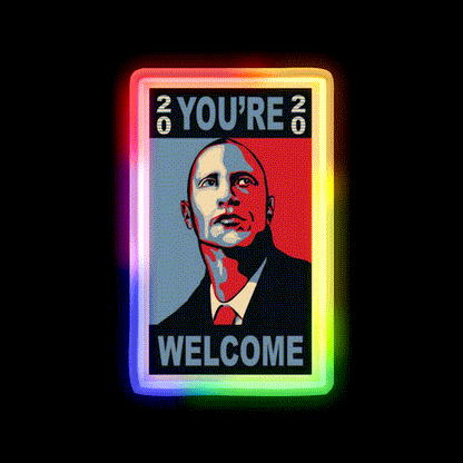 President Rock Welcome Led Neon Sign Open Sign Rgb Color - LED neon sign close-up detail