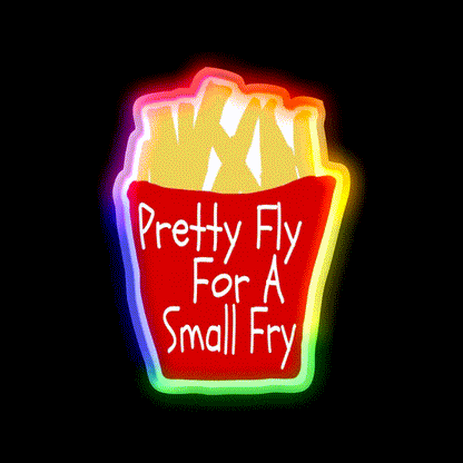 Pretty Fly For A Small Fry Fast Food Led Neon Sign For Burger Place Rgb Color - LED neon sign close-up detail