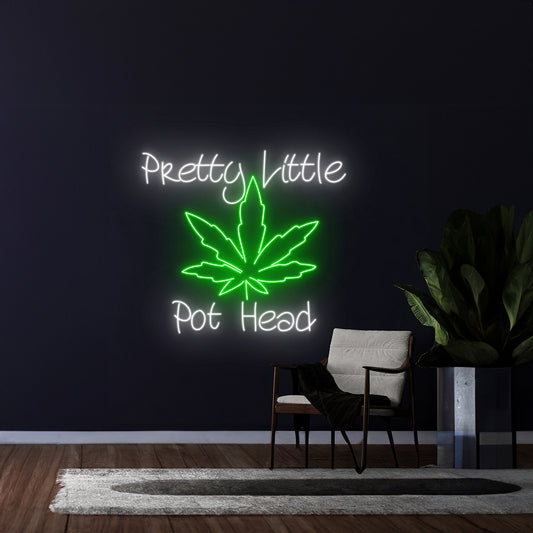 Pretty Little Pot Head Weed Led Sign