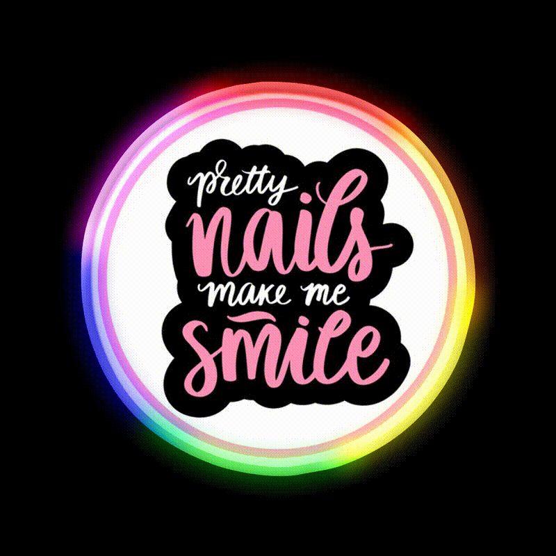 Pretty Nails Make Me Smile For A Nail Tech Nail Salon Led Neon Sign Rgb Color - LED neon sign close-up detail