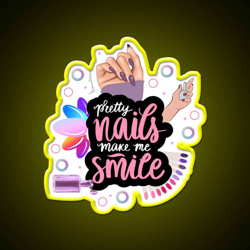 Pretty Nails Make Me Smile Winter Nails Love Nail Salon Led Neon Sign Rgb Color - Shineneon