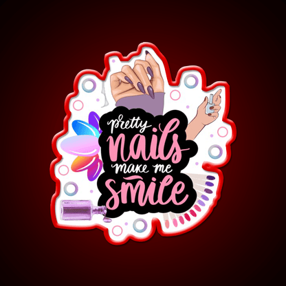 Pretty Nails Make Me Smile Winter Nails Love Nail Salon Led Neon Sign Rgb Color - Shineneon