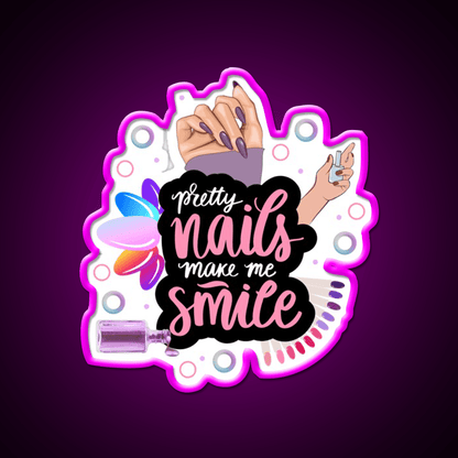 Pretty Nails Make Me Smile Winter Nails Love Nail Salon Led Neon Sign Rgb Color - Shineneon