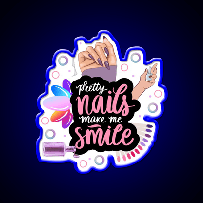 Pretty Nails Make Me Smile Winter Nails Love Nail Salon Led Neon Sign Rgb Color - Shineneon