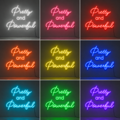Pretty Powerful Wall Decor LED Neon Sign color grid