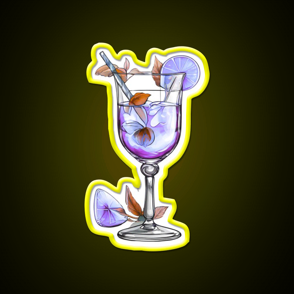 Pretty Purple Cocktail Class Cocktail Bar Decor Led Neon Sign Rgb Color - Custom LED neon sign front view