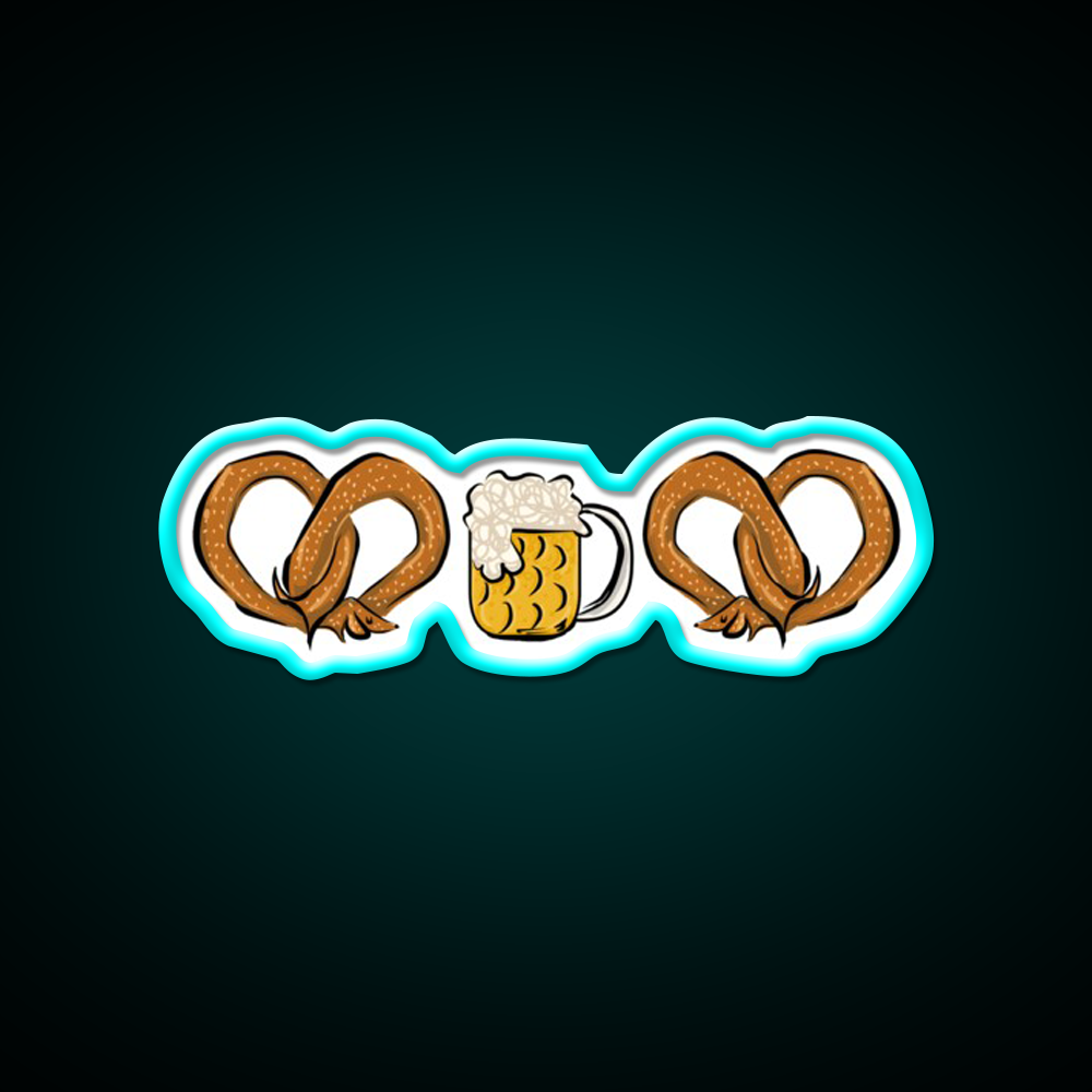 Pretzel Dog Beer Bar Decor Led Neon Sign Rgb Color - Size and dimension reference