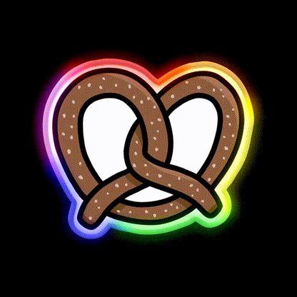 Pretzel Snack Food Led Neon Sign For Food Counter Rgb Color - LED neon sign close-up detail