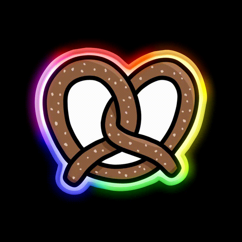 Pretzel Snack Food Led Neon Sign For Food Counter Rgb Color - LED neon sign close-up detail