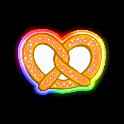Pretzel Snack Food Led Neon Sign For Snack Kitchen Rgb Color - LED neon sign close-up detail