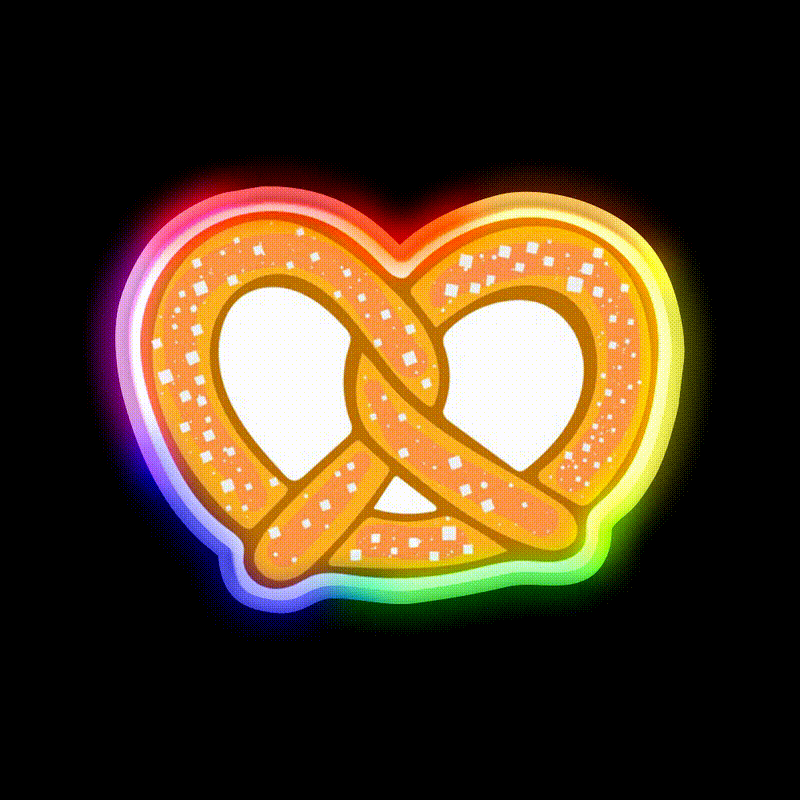 Pretzel Snack Food Led Neon Sign For Snack Kitchen Rgb Color - LED neon sign close-up detail