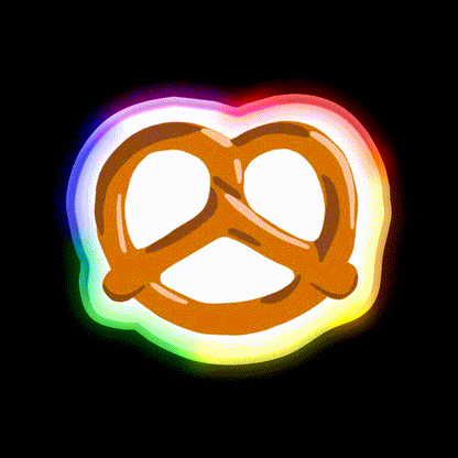 Pretzel Snack Food Led Neon Sign For Snack Room Rgb Color - LED neon sign close-up detail