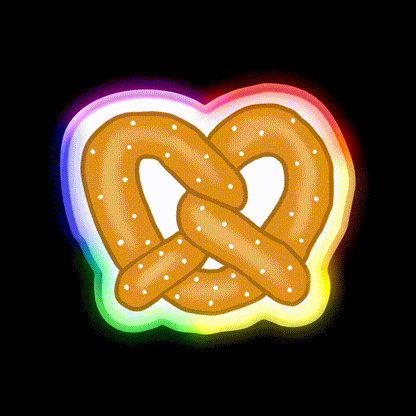 Pretzel Snack Food Led Neon Sign Rgb Color - LED neon sign close-up detail
