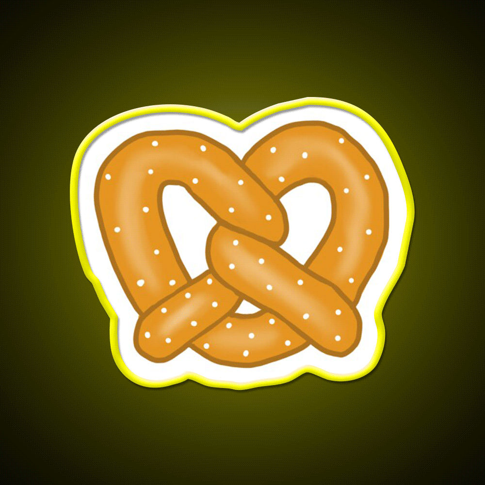 Pretzel Snack Food Led Neon Sign Rgb Color - Custom LED neon sign front view