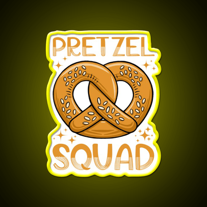 Pretzel Squad National Soft Pretzel Month Fun Snack Food Led Neon Sign Rgb Color - Shineneon