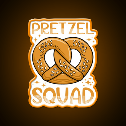Pretzel Squad National Soft Pretzel Month Fun Snack Food Led Neon Sign Rgb Color - Shineneon