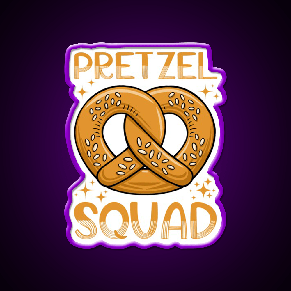 Pretzel Squad National Soft Pretzel Month Fun Snack Food Led Neon Sign Rgb Color - Shineneon