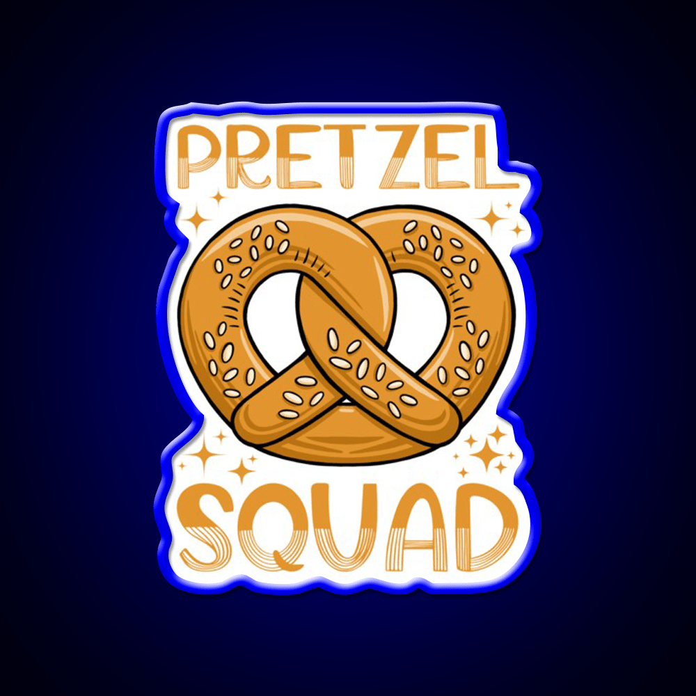 Pretzel Squad National Soft Pretzel Month Fun Snack Food Led Neon Sign Rgb Color - Shineneon