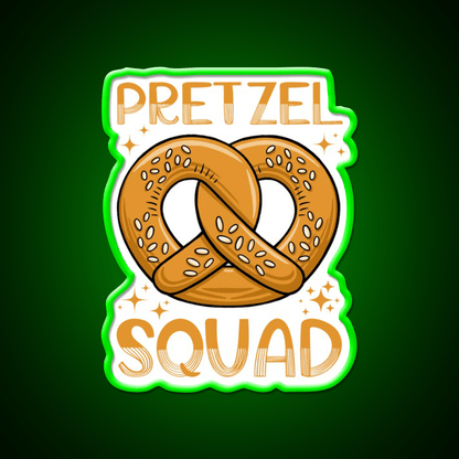 Pretzel Squad National Soft Pretzel Month Fun Snack Food Led Neon Sign Rgb Color - Shineneon